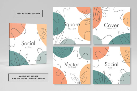 Abstract Trendy Square Cover Design 85 - A Graphic Template for Handmade Creations