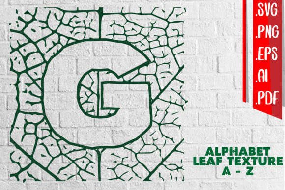 Alphabet Leaf Texture a-Z for Crafts and Graphics