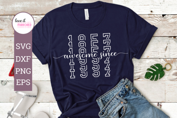 Awesome Since 1957 Mirror Word – A Graphic Design Asset for Crafts and Creativity