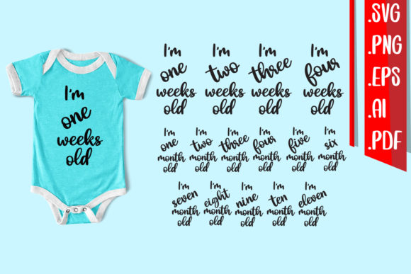 Baby Milestone Graphics for Crafts and Digital Selling