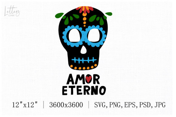 Black Sugar Skull, Amor Eterno: A Graphic Design Asset for Local Branding