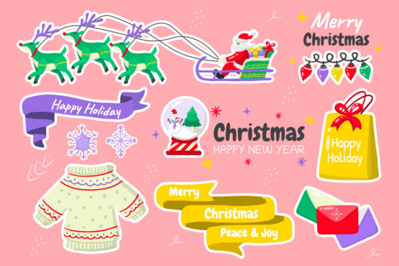 Christmas Elements Vol.4: A Graphic Design Asset for Festive Editorial Work