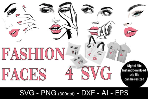 Fashion Faces Bundles: A Graphic Design Asset for Crafts and Creativity