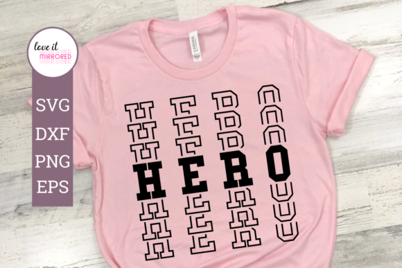 Hero Mirror Word Design for Graphics and Crafts