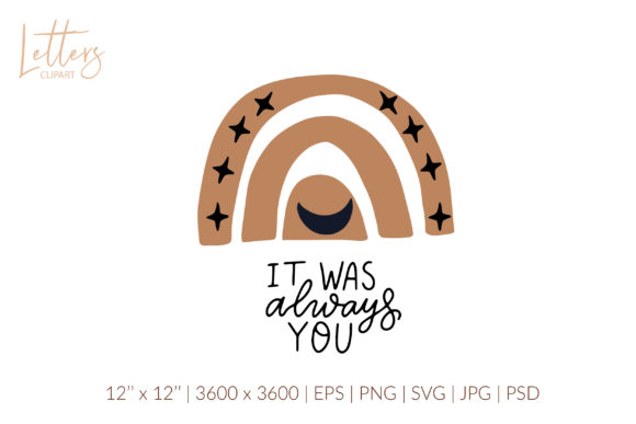 It Was Always You. Boho Rainbow Svg for Handmade Projects
