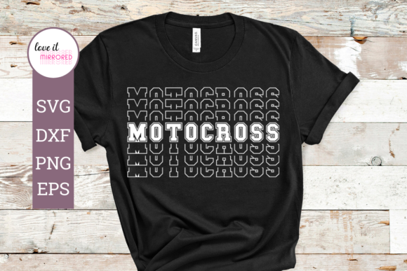 Motocross Mirror Word Design for Crafts and Graphics