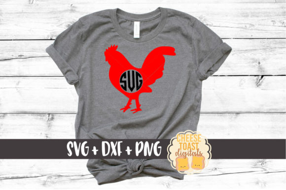 Rooster Monogram Frame for Crafts and Graphics